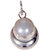Silver Moon Shape Pearl Pendent