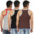 Arkatic Mens Premium Innerwear Coffee Brown/Black/Grey MelanGYM Vest (Pack of 3)