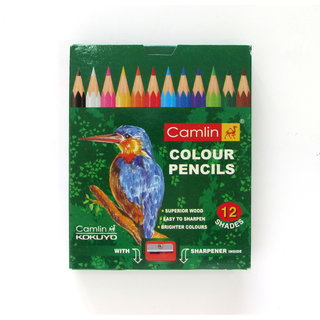 Buy Camlin Half Size Colour Pencil -12 Shades with 1 ...