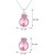 Mahi Rhodium Plated Pink Swarovski Elements Pendant Set For Women Nl1104089 