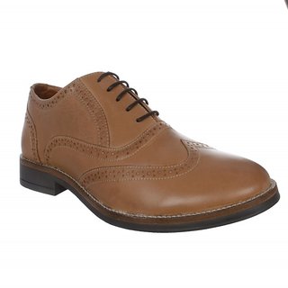 Etromilano Tan Leather Brogue Formal Shoes
