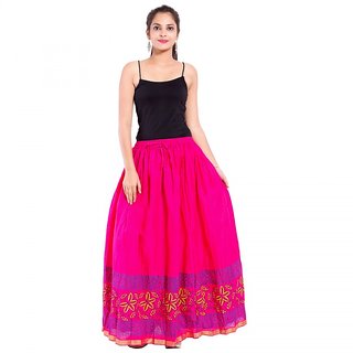 Fitted Cotton Plain Basic Skirts