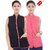 Jaipur Kurti Reversible Pure Cotton Pink and Black Sleeveless Quilted Jacket