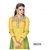 Yellow With Gold color designer Salwar Kameez Churidar Material - Salwar Suit