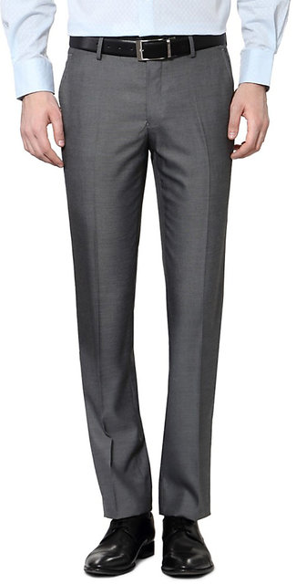 Dark grey pair of regular fit wool trousers – Rota SRL