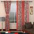 Home Castle Polyester Orange  White Floral Polyester Door Semi Transparent Curtain Feet For Bed Room (Combo Of 2)