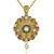 Kriaa Gold Plated Multicolor Alloy Pendant With Chain  Earrings For Women
