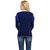 RENKA Blue Color Lines long Sleeves Winter Pullover Sweater for Women