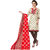 Drapes Brown And Beige Cotton Block Print Salwar Suit Dress Material (Unstitched)