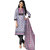 Drapes Gray Cotton Block Print Salwar Suit Dress Material (Unstitched)