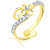 Jewelscart.In Adjustable  Flower Diamonds Gold Plated Finger Ring JC01000775