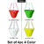 Plastic Hanging Planter Set Of 4Pcs Multy Colors
