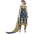 Fusion Ethnic Navy Blue Cambric Cotton Semi-Stitched Salwar Suit for women