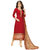Fusion Ethnic Red Banarsi Jacquard Semi-Stitched Salwar Suit for women