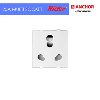 Anchor Rider Twin Modular Socket 20A And 10 A White (10 Pcs)
