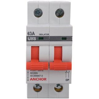 Anchor 98056 2 Pole Uno Series Isolator 63 Amp White