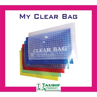 New My Clear Bag / A4 Size / Assorted Colours (Set of 6 Pc.)