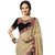 SuratTex Beige Georgette Embroidered Saree With Blouse