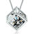 Cube 925 Sterling Silver white diamonds Pendant floating locket charm with CHAIN