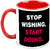 Homesogood Stop Wishing Start Doing Office Quote White Ceramic Coffee Mug - 325 Ml