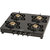Super Flame 4 Burner Sparkle Solitaire Black Toughened Glass Top Gas Stove