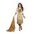 Drapes Beige Crepe Printed Salwar Suit Dress Material (Unstitched)
