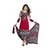 Drapes White And Red Crepe Printed Salwar Suit Dress Material (Unstitched)