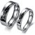 GirlZ! Titanium Stainless Steel Cubic Couple Matching Wedding Rings (2 pieces)