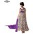 BanoRani Violet  Beige Color Net  Brasso Semi Stitched Anarkali Suit
