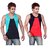 White Moon Sports Gym Vest 333 - Pack of 2 (BlackRed)