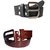 Psychovest Black and dotted Brown Belt Combo made of Genuine Leather for men