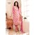Trendz Apparels Pink 60 gm Georgette Straight Fit Salwar Suit (Unstitched)