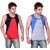 White Moon Sports Gym Vest 333 - Pack of 2 (Red-Gray)