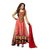 Womens Net Red Semi Stitched Anarkali Suit