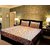 Geo Nature orange Poly-Cotton 2 Double Bed sheet with 4 pillow cover (1BED2012)