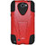 Amzer 95418 Double Layer Hybrid Case with Kickstand - Black/ Red for Samsung Galaxy Note II GT-N7100