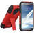 Amzer 95418 Double Layer Hybrid Case with Kickstand - Black/ Red for Samsung Galaxy Note II GT-N7100