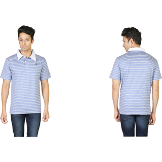 Buy Being Odia Blue and White stripe Polo T-Shirt Online @ ₹449 from