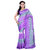 FineFab Purple Crepe Daily Wear Printed Sarees With Blouse Piece