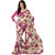 FineFab Cream  Pink Silk Daily Wear Printed Sarees With Blouse Piece