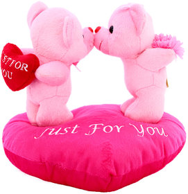 Dealbindaas Kissing Couple On Heart Valentine Stuff Teddy Bear Assorted Colors