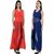 Raabta Fashion Blue,Red Plain Long Dress
