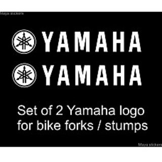 Pair of 2 Yamaha logo bike shocker stickers