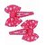 Pink Poppy Daisy Print Bow with Knot Hair Clip