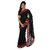 Bollywood Design Black Faux Georgette Saree With Unstitched Blouse
