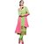 BanoRani Green Color Chiffon Embroidery UnStitched Dress Material (Chudidar) K-1431