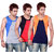 White Moon Sports Gym Vest 333 - Pack of 3 (Blue-Red-Grey))