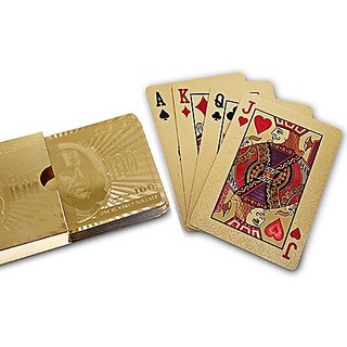 Buy Pooja Creation 24K Gold Foil Playing Cards Poker with 2 Jokers 100