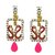 Kriaa Meenakari Pink Peacock Austrian Stone Gold Finish Earrings - 1306223