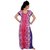 Kismat Fashion Pink Cotton Floral Print Long Night Gowns & Nighty Kn19